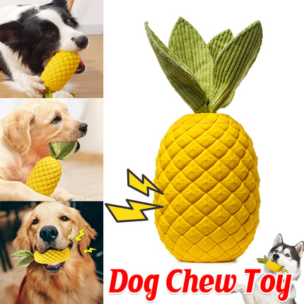 Dog Rubber Pineapple Toy Bite Molar Tooth Interactive Sound Resistant Pet Toy
