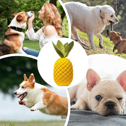 Dog Rubber Pineapple Toy Bite Molar Tooth Interactive Sound Resistant Pet Toy