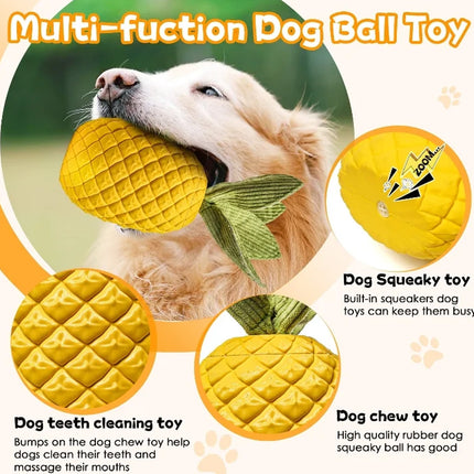 Dog Rubber Pineapple Toy Bite Molar Tooth Interactive Sound Resistant Pet Toy