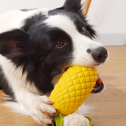 Dog Rubber Pineapple Toy Bite Molar Tooth Interactive Sound Resistant Pet Toy