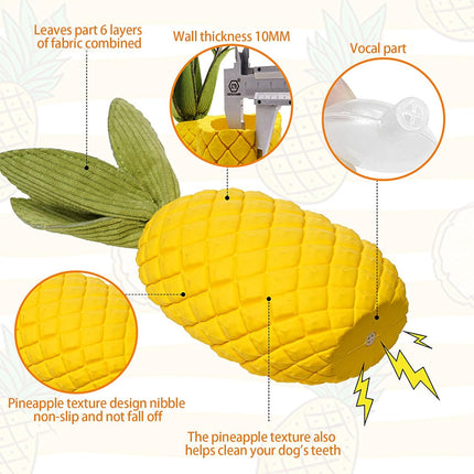 Dog Rubber Pineapple Toy Bite Molar Tooth Interactive Sound Resistant Pet Toy