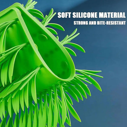 Grass Shape Silicone Slow Food Pad With Sucker For Cats Dogs Pet Feeding Pad