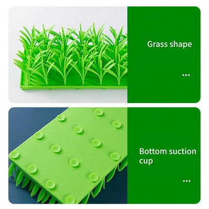 Grass Shape Silicone Slow Food Pad With Sucker For Cats Dogs Pet Feeding Pad