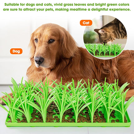 Grass Shape Silicone Slow Food Pad With Sucker For Cats Dogs Pet Feeding Pad