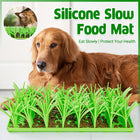 Grass Shape Silicone Slow Food Pad With Sucker For Cats Dogs Pet Feeding Pad
