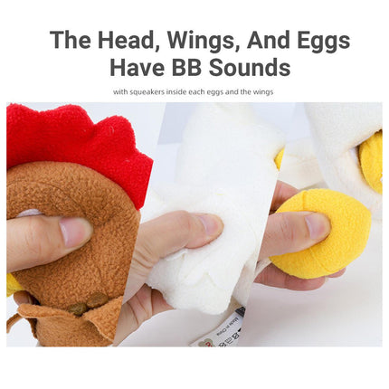 Hen Laying Eggs Dog Toy Sniffing Pet Plush Interactive Chew Toy for Dogs Puppies