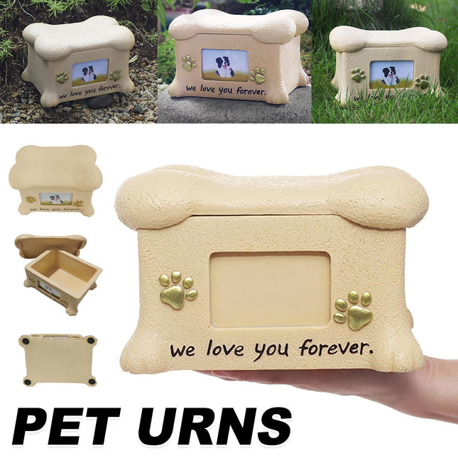 Resin Pet Urn Dog and Cat Commemorative Box Sturdy Pet Memorial Keepsake Box