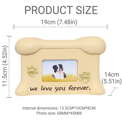 Resin Pet Urn Dog and Cat Commemorative Box Sturdy Pet Memorial Keepsake Box