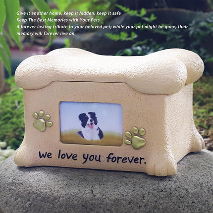 Resin Pet Urn Dog and Cat Commemorative Box Sturdy Pet Memorial Keepsake Box