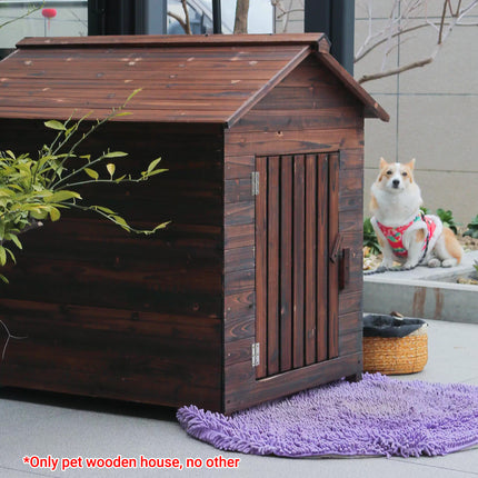 Outdoor Solid Wood Pet House Large Wooden Dog Kennel for Daily Shelter