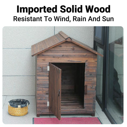 Outdoor Solid Wood Pet House Large Wooden Dog Kennel for Daily Shelter