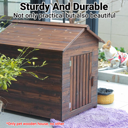 Outdoor Solid Wood Pet House Large Wooden Dog Kennel for Daily Shelter