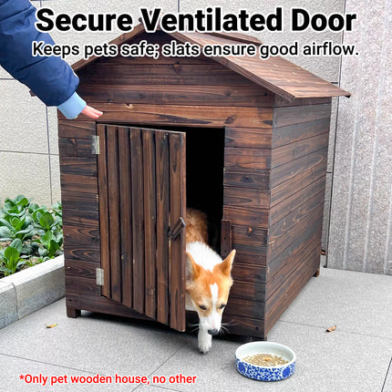 Outdoor Solid Wood Pet House Large Wooden Dog Kennel for Daily Shelter