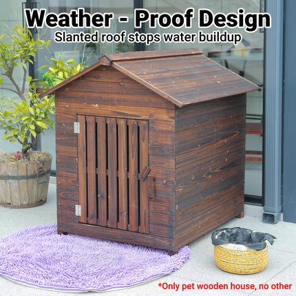 Outdoor Solid Wood Pet House Large Wooden Dog Kennel for Daily Shelter