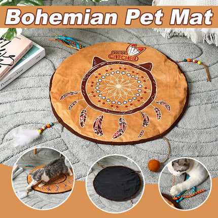 Bohemian Style Pet Bed Mat Washable Non Slip for Dogs Cats All Seasons Home Use