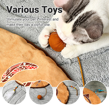 Bohemian Style Pet Bed Mat Washable Non Slip for Dogs Cats All Seasons Home Use