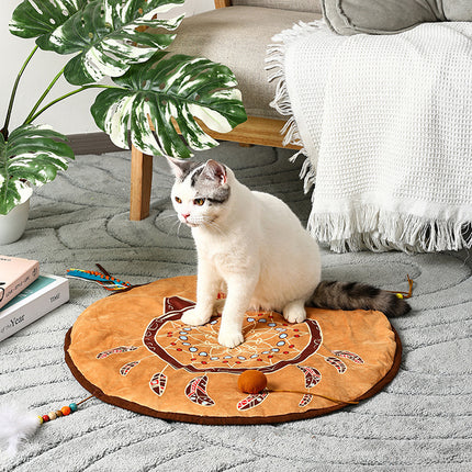 Bohemian Style Pet Bed Mat Washable Non Slip for Dogs Cats All Seasons Home Use