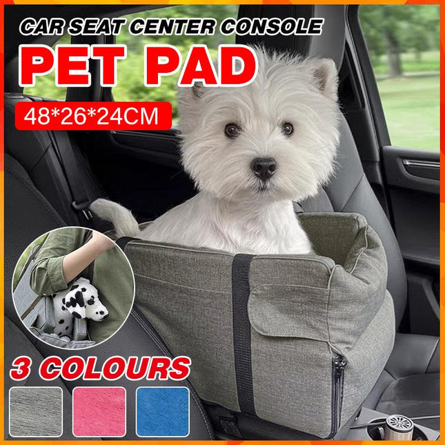 Car Pet Seat Auto Seat Center Console Dog Cat Nest Pad Removable Pet Carrier - Aimall
