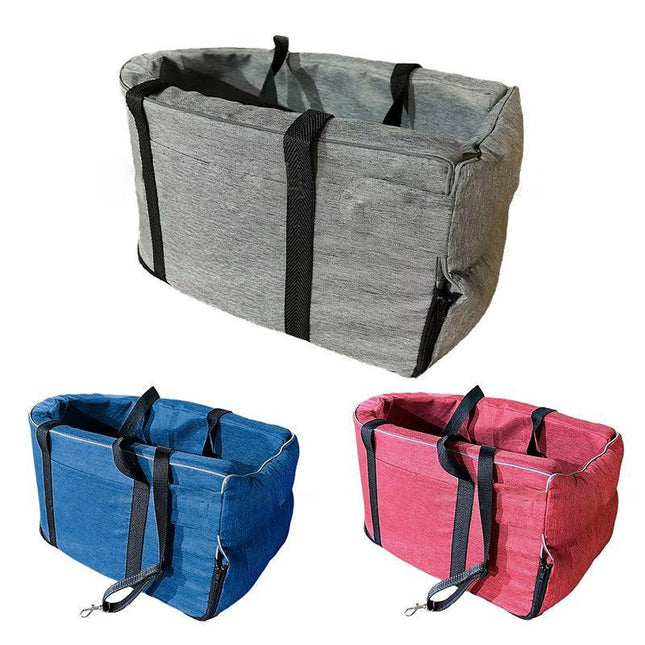 Car Pet Seat Auto Seat Center Console Dog Cat Nest Pad Removable Pet Carrier - Aimall