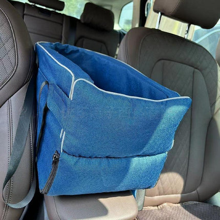 Car Pet Seat Auto Seat Center Console Dog Cat Nest Pad Removable Pet Carrier - Aimall