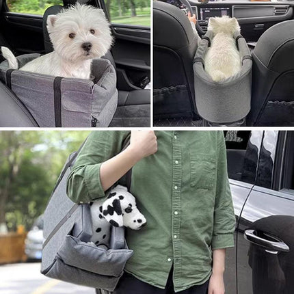 Car Pet Seat Auto Seat Center Console Dog Cat Nest Pad Removable Pet Carrier - Aimall