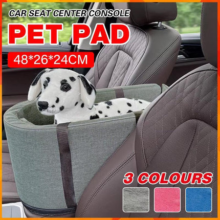 Car Pet Seat Auto Seat Center Console Dog Cat Nest Pad Removable Pet Carrier - Aimall