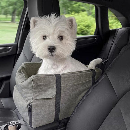 Car Pet Seat Auto Seat Center Console Dog Cat Nest Pad Removable Pet Carrier - Aimall