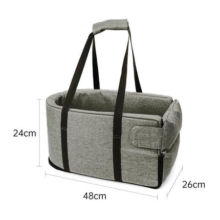 Car Pet Seat Auto Seat Center Console Dog Cat Nest Pad Removable Pet Carrier - Aimall
