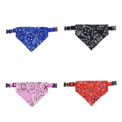 L Adjustable Pet Dog Bandana Collar Triangle Scarf For Puppy Cat Neckerchief - Aimall