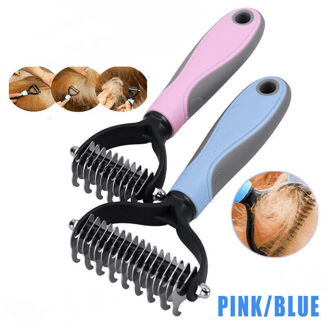 Large Dog Pet Cat Grooming Comb Brush Undercoat Rake Dematting Deshedding Trimmer - Aimall