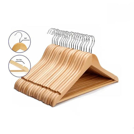 Bulk Sale Wooden Clothes Hangers Coat Pant Suit Coathangers Rack Wardrobe Wood - Aimall