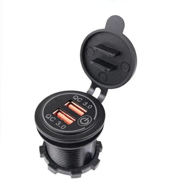 1× Dual USB Car Charger QC 3.0 Quick Charge 12V-24V Power Outlet - Aimall