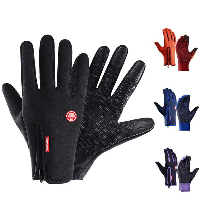 L Size Bike Cycling Gloves Touch Waterproof Full Finger Winter Fitness - Aimall