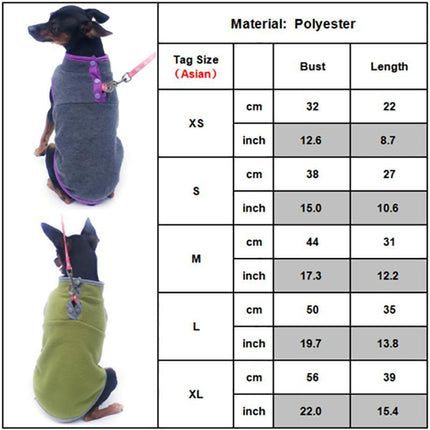 XL Pet Dog Puppy Winter Warm Fleece Jumper Vest Coat Jacket Apparel Clothes