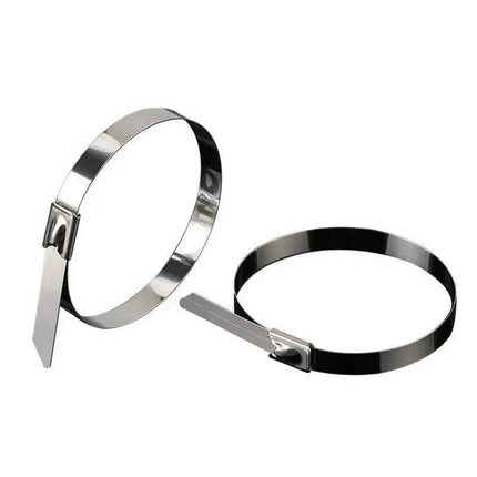 100x Stainless Steel Cable Ties SS304 Marine Grade Zip Strap Locking Wrap 100-800mm - Aimall