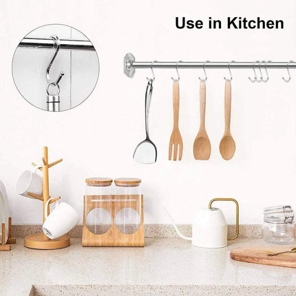 8cm Stainless Steel S Shape Hooks Kitchen Hanger Rack Clothes Hanging Plant Holders - Aimall