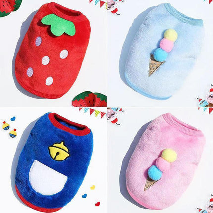 S Size Warm Winter Dog Clothes Soft Fleece Dog Jacket Pet Coat Sweater Cat Jumper - Aimall