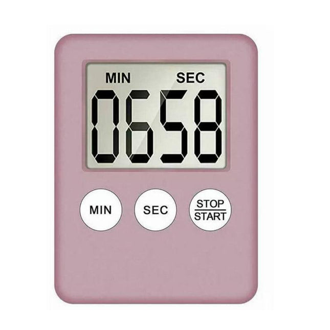 Pink Magnetic Kitchen LCD Digital Timer Countdown Count Down 99 Minute - Aimall