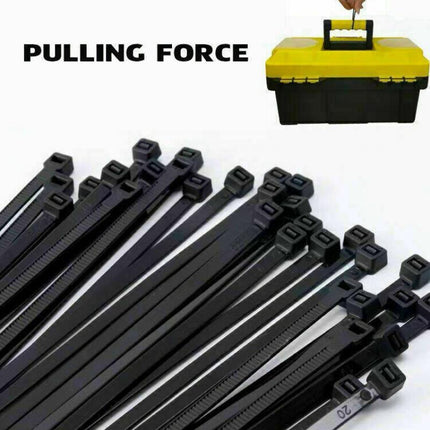 20X Cable Ties Zip Ties Nylon UV Stabilised Black Cable Tie - Aimall