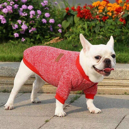 L Size Cute Pet Dog Warm Jumper Sweater Clothes Cat Knitted Coat Winter - Aimall