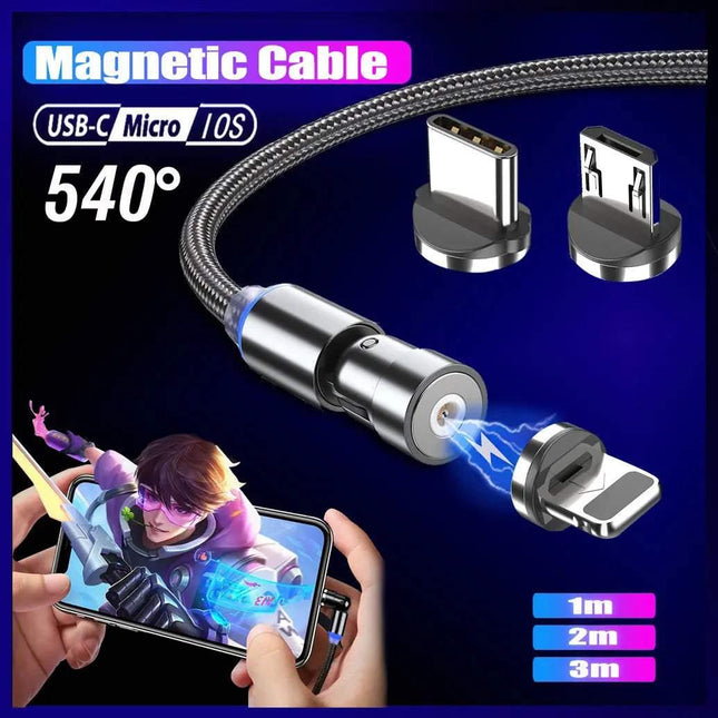 540° Rotate Magnetic Charging Cable For Micro-usb - Aimall