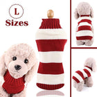 L Red Thick Stripes Jumper Sweater Cat Knitted Coat Puppy Pet Winter Knitwear - Aimall