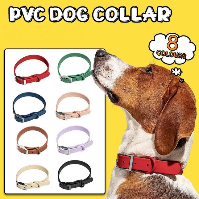 PVC Dog Collar Working Dog Kennels Waterproof Soft Adjustable for Pets M Size - Aimall