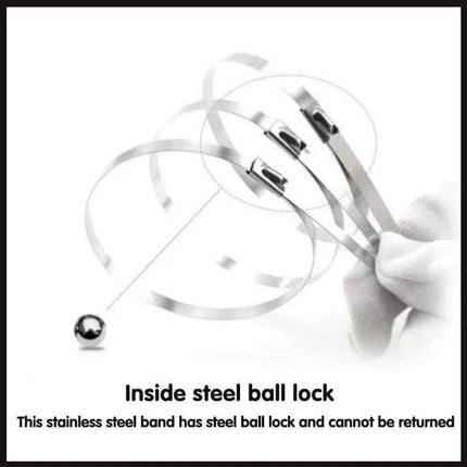 100x Stainless Steel Cable Ties SS304 Marine Grade Zip Strap Locking Wrap 100-800mm - Aimall