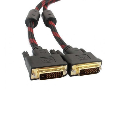 DVI Braided Cable Male DVI-D for LCD Monitor Computer PC Projector DVD Cord Lead - Aimall
