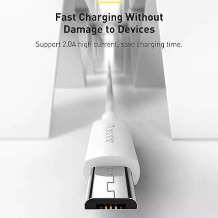 Baseus 480Mbps 2A USB Fast Charging Cable Data Wire For Micro Android Samsung 1PC 2M - Aimall