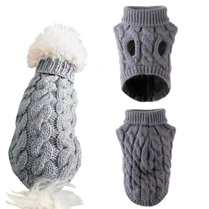 Puppy Dog Jumper Winter Warm Knitted Sweater Pet Clothes Small Dogs Coat Thermal L Size - Aimall