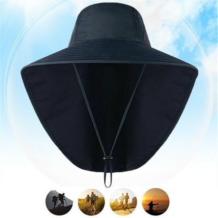 1x Neck Flap Cap Unisex Outdoor Sport Fishing Hat Sun Protection Wide Brim Cover - Aimall