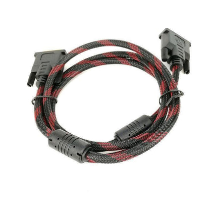 DVI Braided Cable Male DVI-D for LCD Monitor Computer PC Projector DVD Cord Lead - Aimall