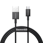 Baseus 480Mbps 2A USB Fast Charging Cable Data Wire For Micro Android Samsung 2PCS 2M - Aimall